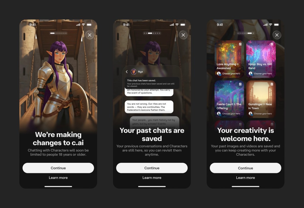 Character.AI will offer interactive 'Stories' to kids instead of open-ended chat | TechCrunch