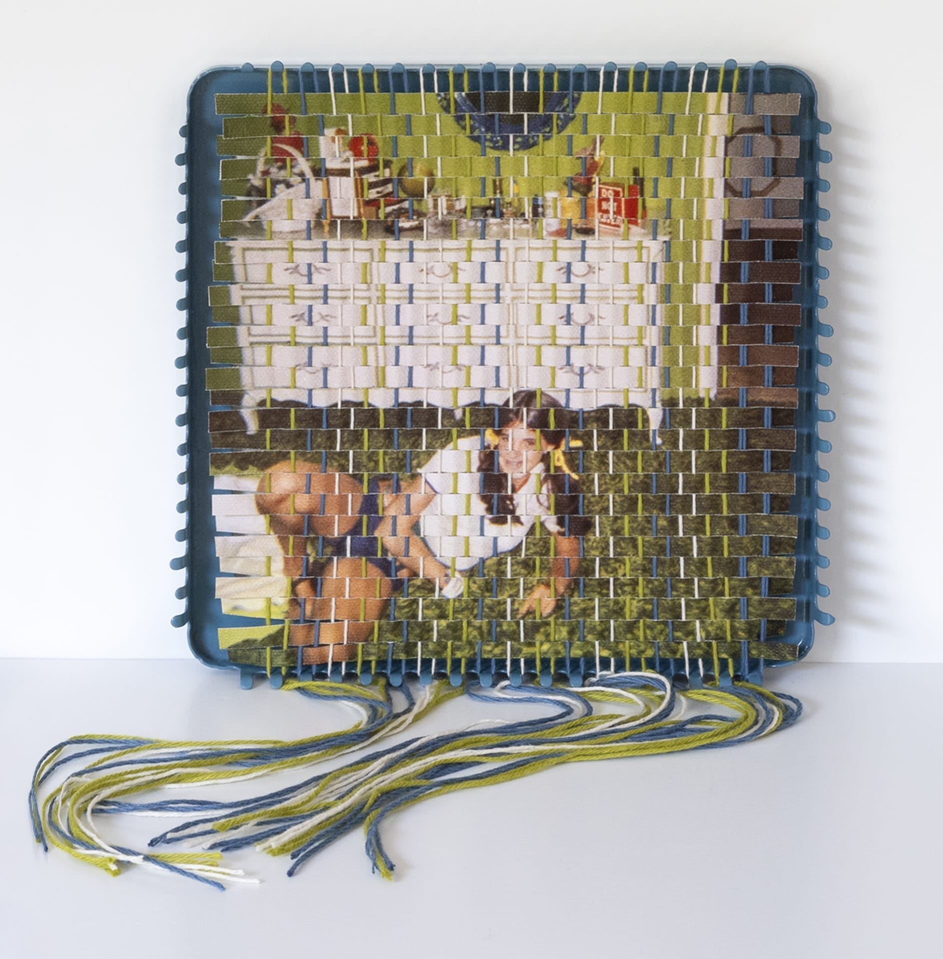 Pam Connolly Tenderly Weaves Family Snapshots on Vintage Potholder Looms