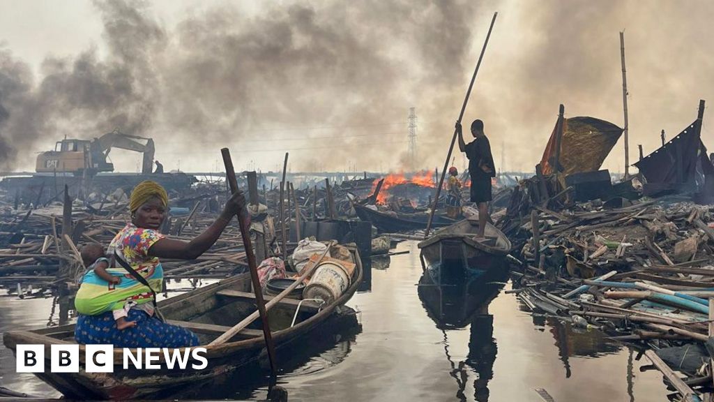 Makoko demolitions: Shanties in Lagos Lagoon in Nigeria bulldozed and burnt