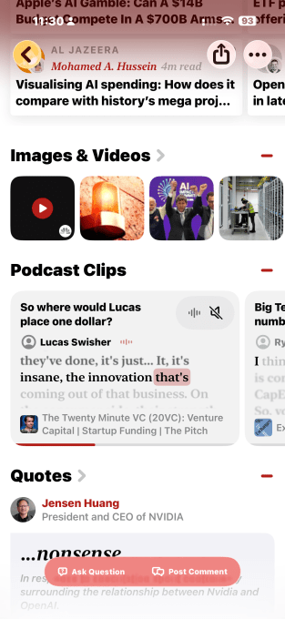 Particle's AI news app listens to podcasts for interesting clips so you you don't have to | TechCrunch