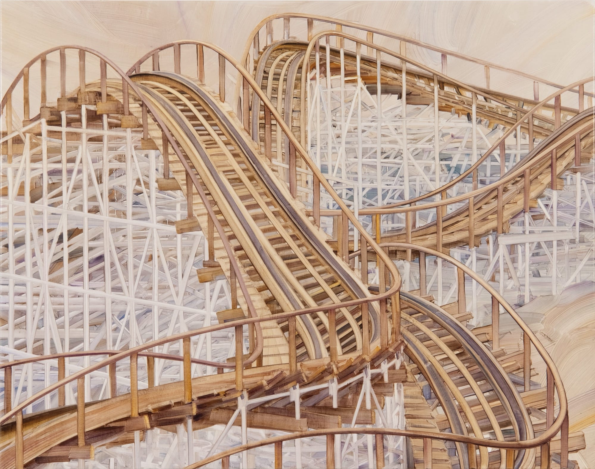 Undulating Coasters and Slide Complexes Loom in Alex Hutton's Paintings