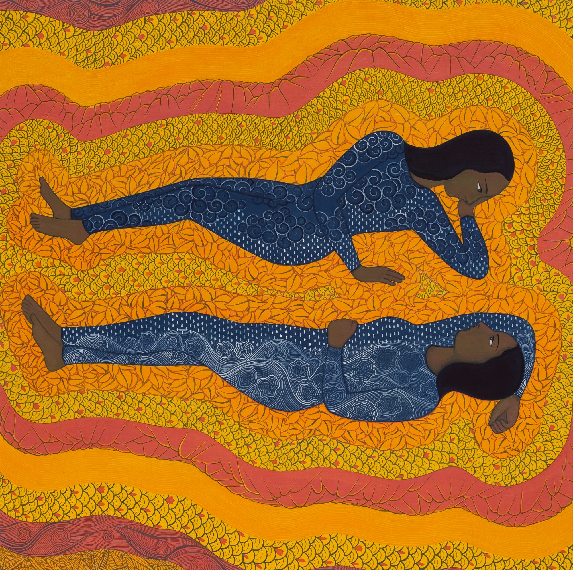 Rendered in Handmade Pigments, Rupy C. Tut's Warriors March Toward Belonging