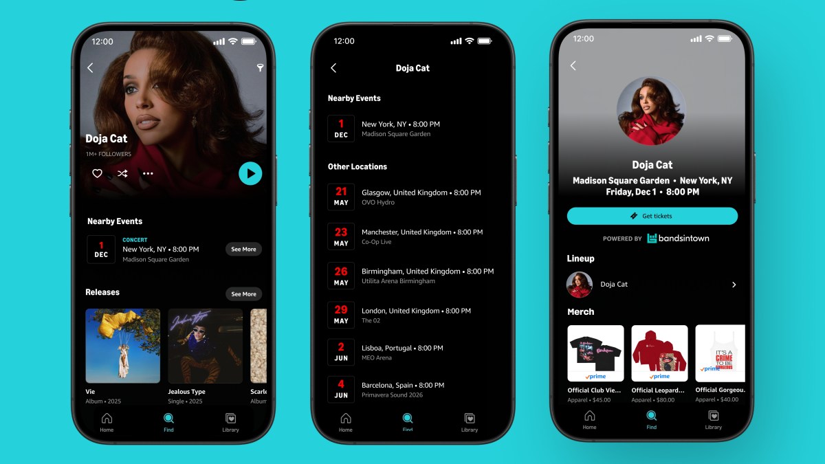 Amazon Music partners with Bandsintown for concert listings | TechCrunch