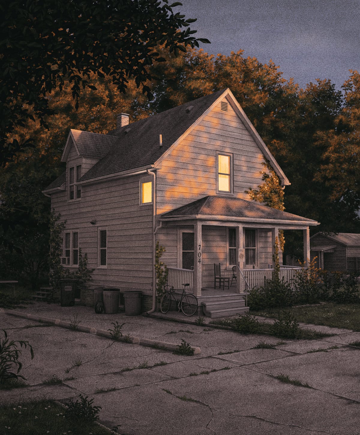 Animals Wander through Neighborhood Streets at Twilight in Nicholas Moegly's Illustrations
