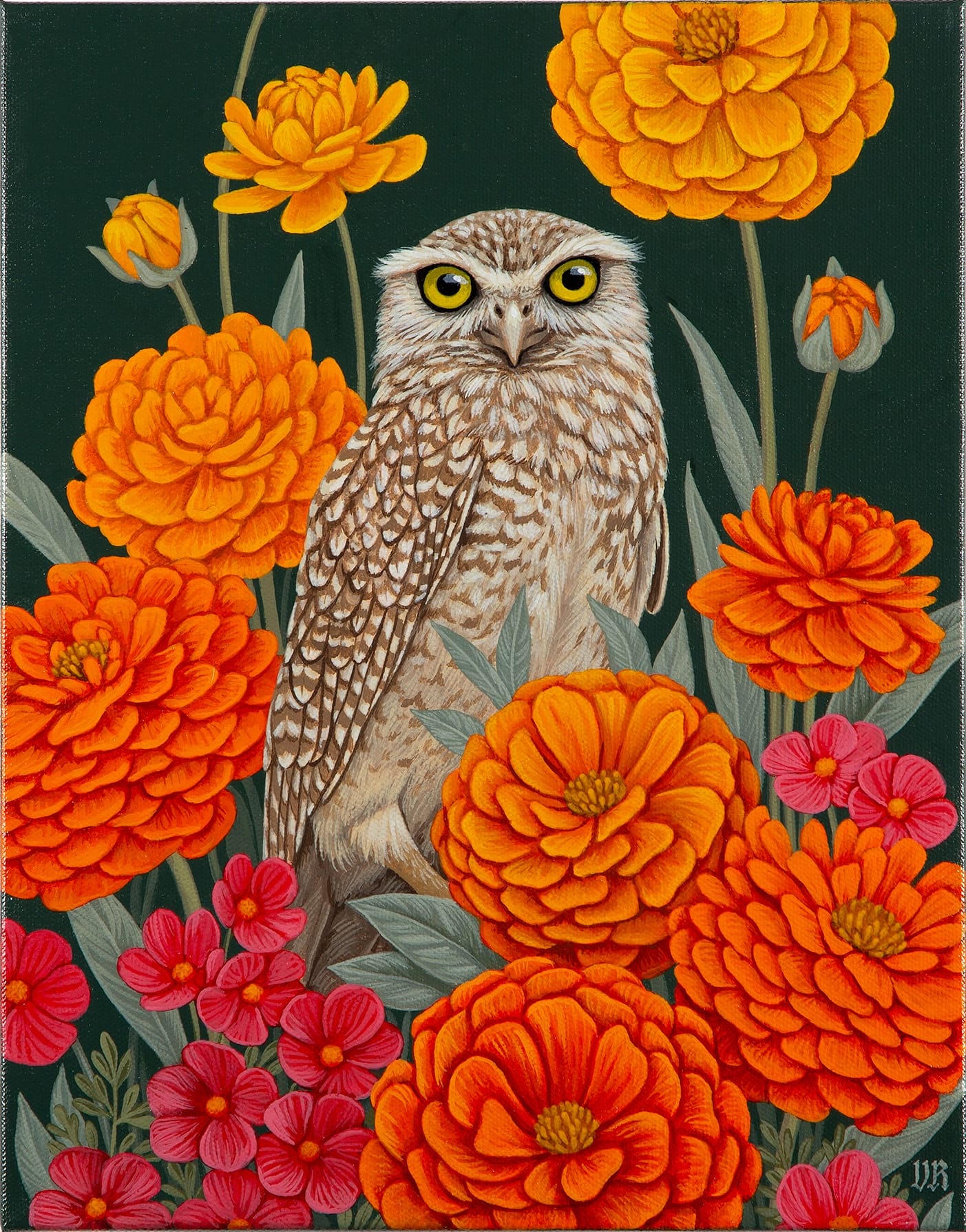 Birds Flock Amid Vibrant Blooms in Vasilisa Romanenko's Acrylic Paintings