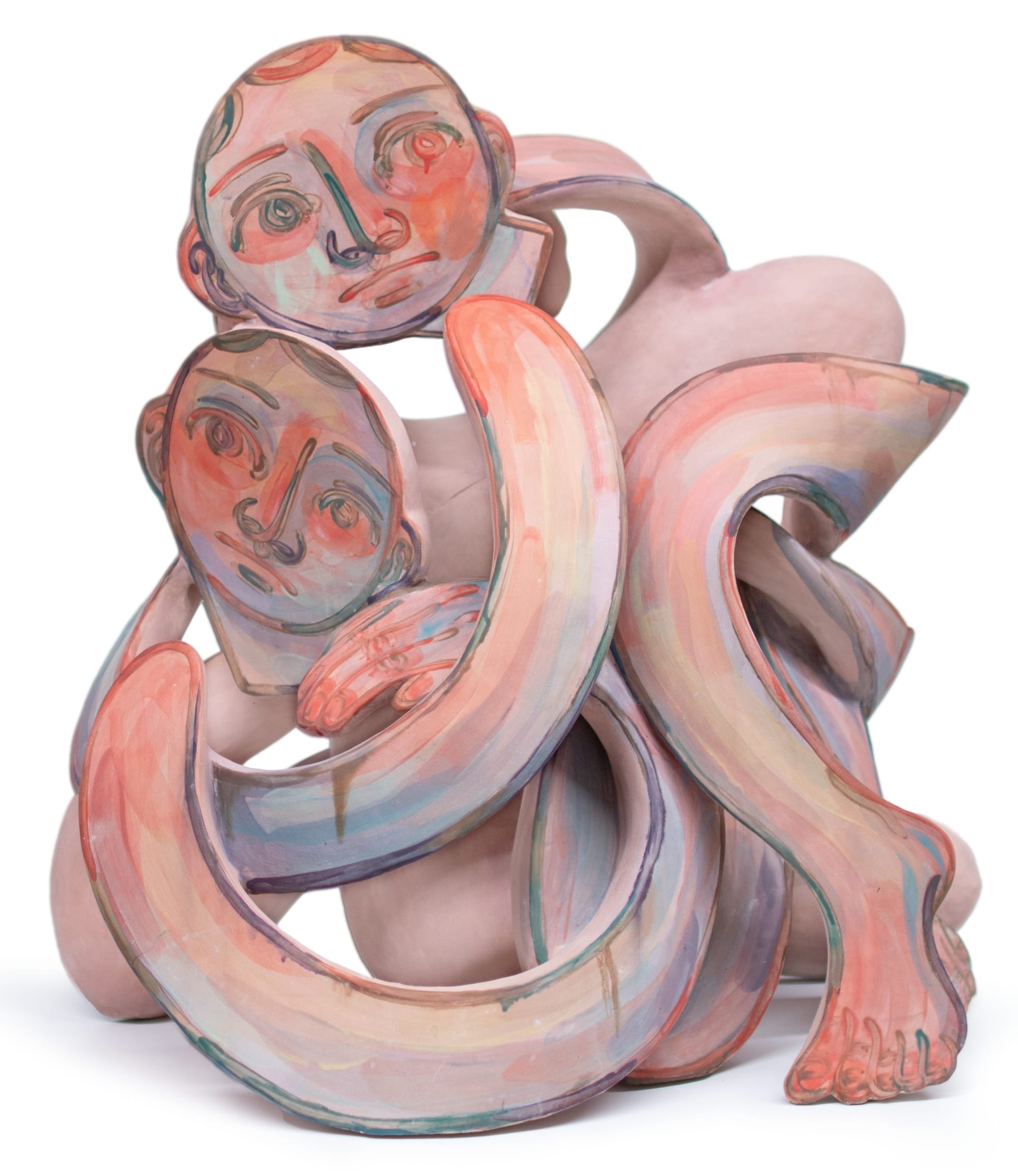 Painterly Figures Entwine in Soojin Choi's Ceramic Sculptures